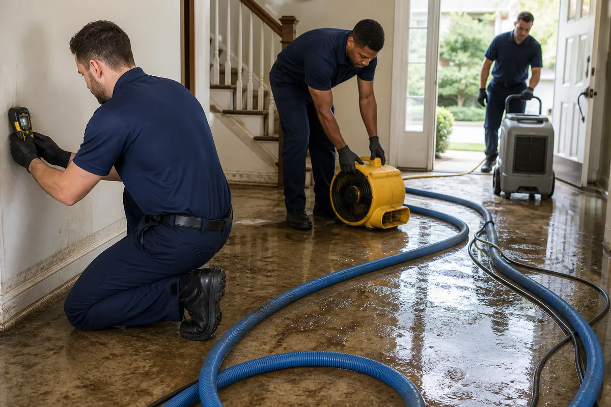 Restoration crew working in Harrison, NJ